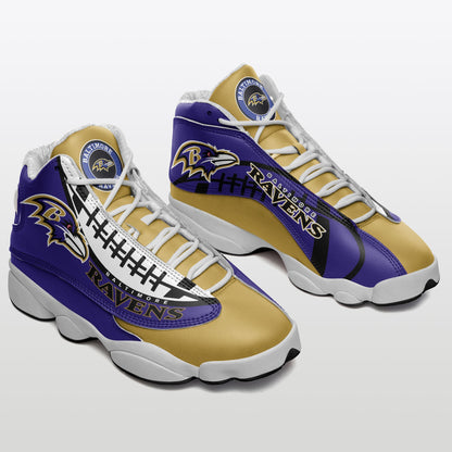 Ideafootwear Baltimore Ravens NFL AJ13 Sneakers Shoes For Men And Women