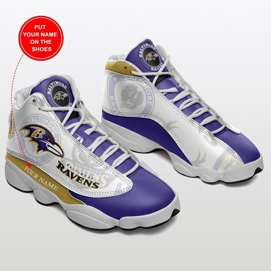 Ideafootwear Baltimore Ravens NFL AJ13 Sneakers Shoes For Men And Women