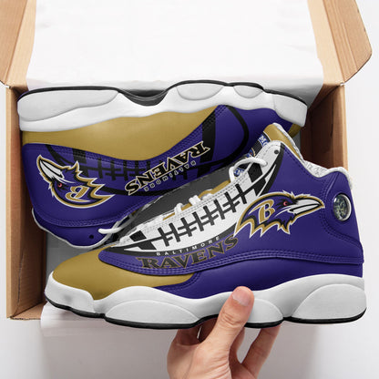 Ideafootwear Baltimore Ravens NFL AJ13 Sneakers Shoes For Men And Women