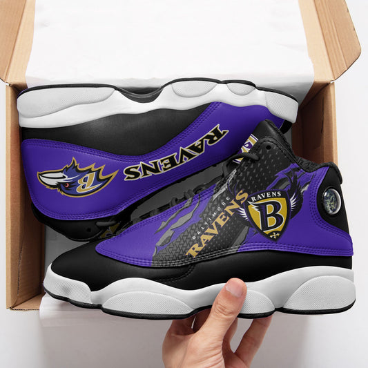 Ideafootwear Baltimore Ravens NFL AJ13 Sneakers Shoes For Men And Women