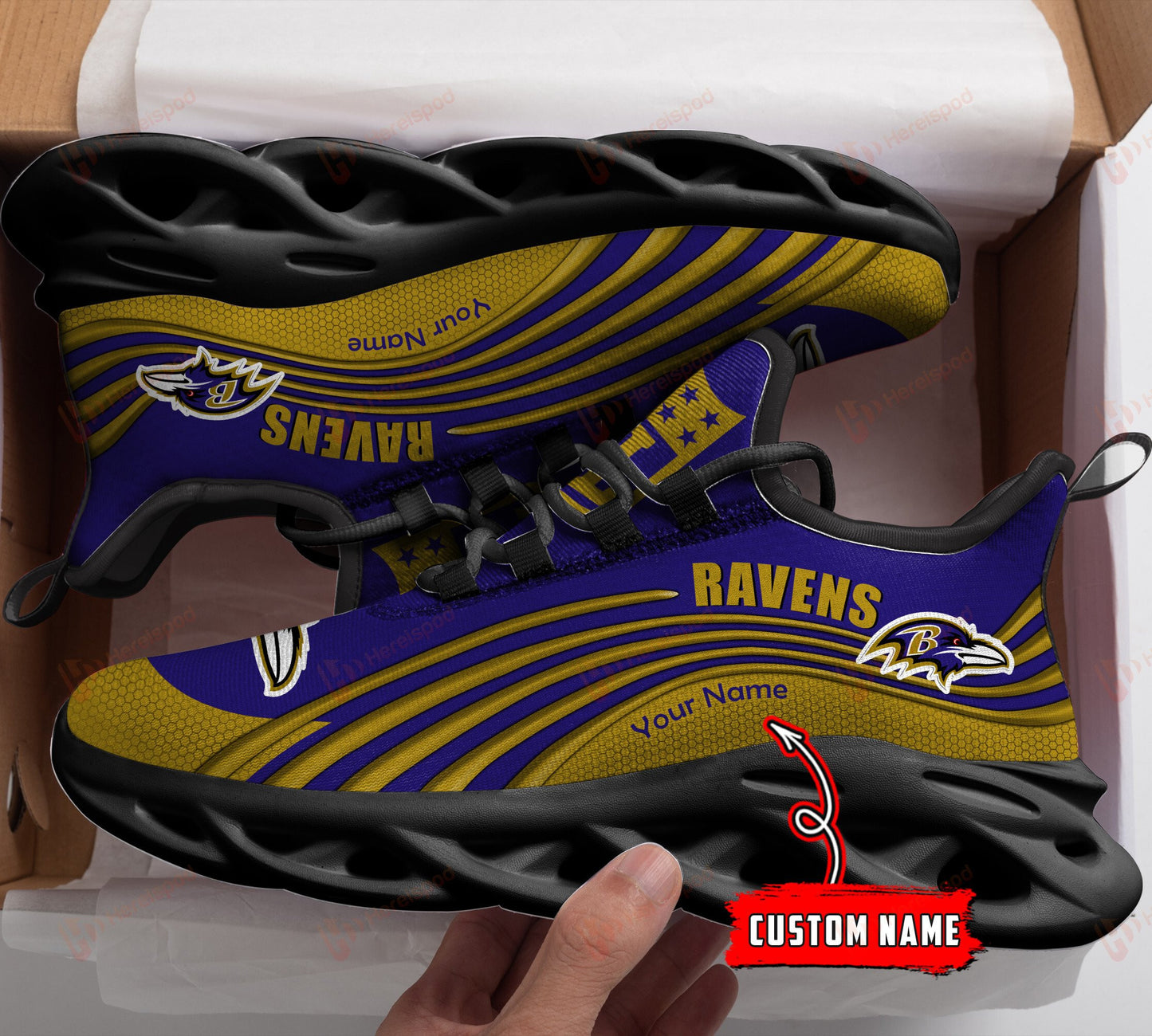 Ideafootwear Baltimore Ravens NFL Max Soul Shoes Sneakers For Men And Women