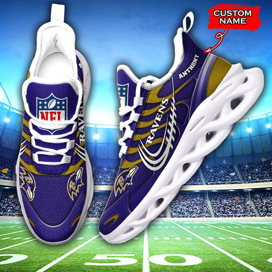 Ideafootwear Baltimore Ravens NFL Max Soul Shoes Sneakers For Men And Women