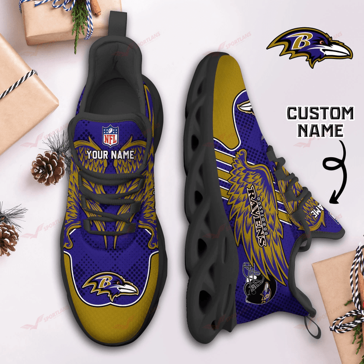 Ideafootwear Baltimore Ravens NFL Max Soul Shoes Sneakers For Men And Women
