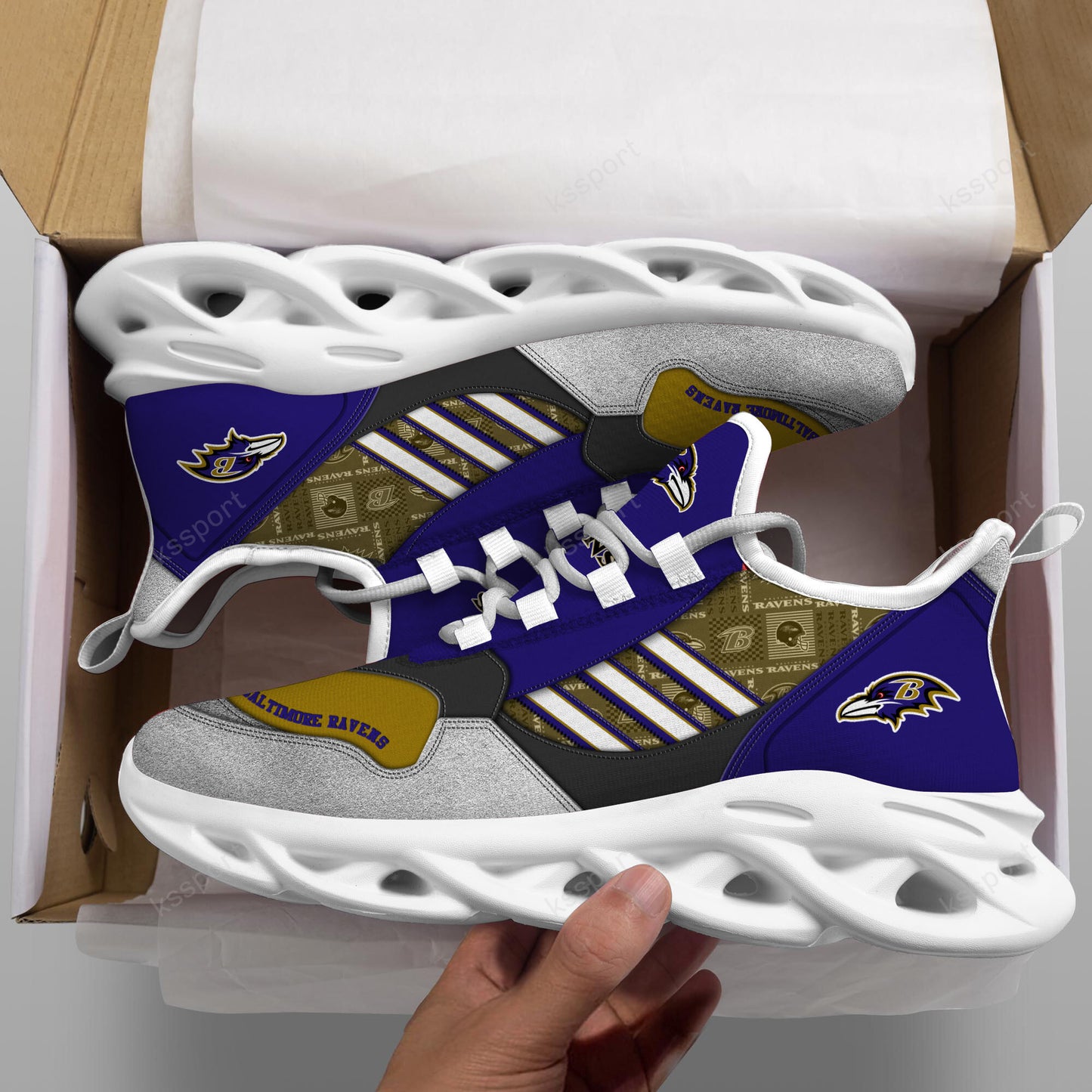 Ideafootwear Baltimore Ravens NFL Max Soul Shoes Sneakers For Men And Women