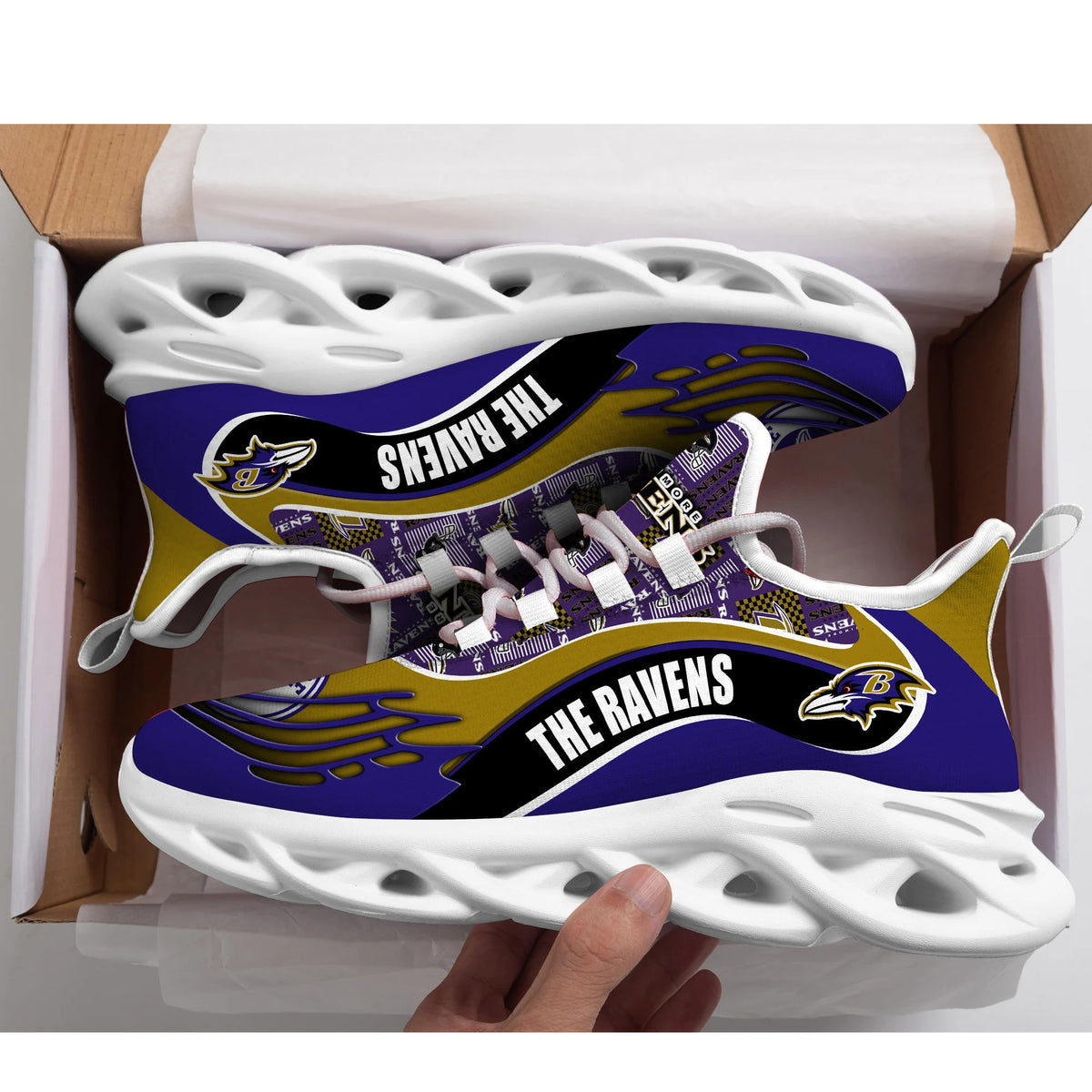 Ideafootwear Baltimore Ravens NFL Max Soul Shoes Sneakers For Men And Women