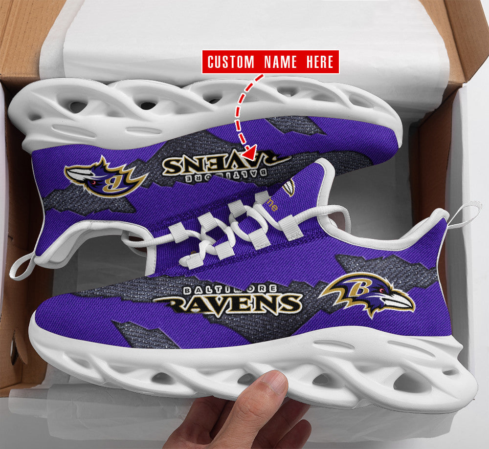 Ideafootwear Baltimore Ravens NFL Max Soul Shoes Sneakers For Men And Women