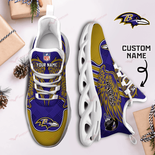 Ideafootwear Baltimore Ravens NFL Max Soul Shoes Sneakers For Men And Women
