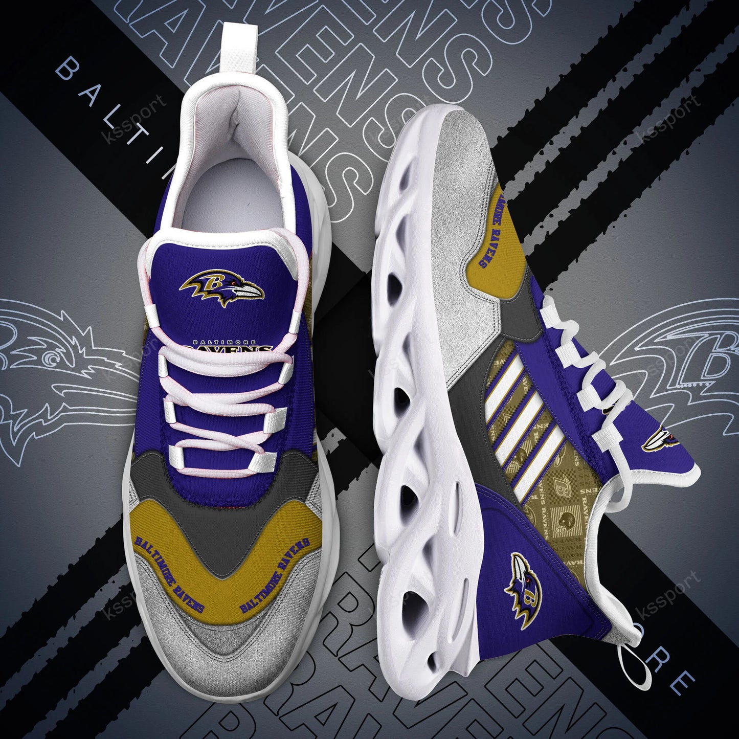 Ideafootwear Baltimore Ravens NFL Max Soul Shoes Sneakers For Men And Women