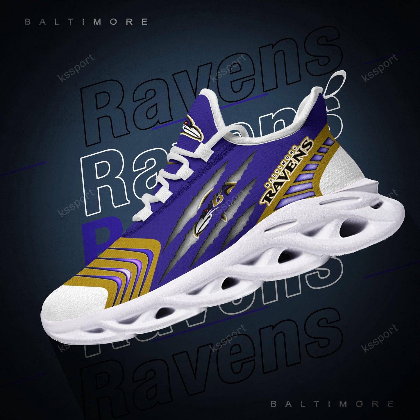Ideafootwear Baltimore Ravens NFL Max Soul Shoes Sneakers For Men And Women
