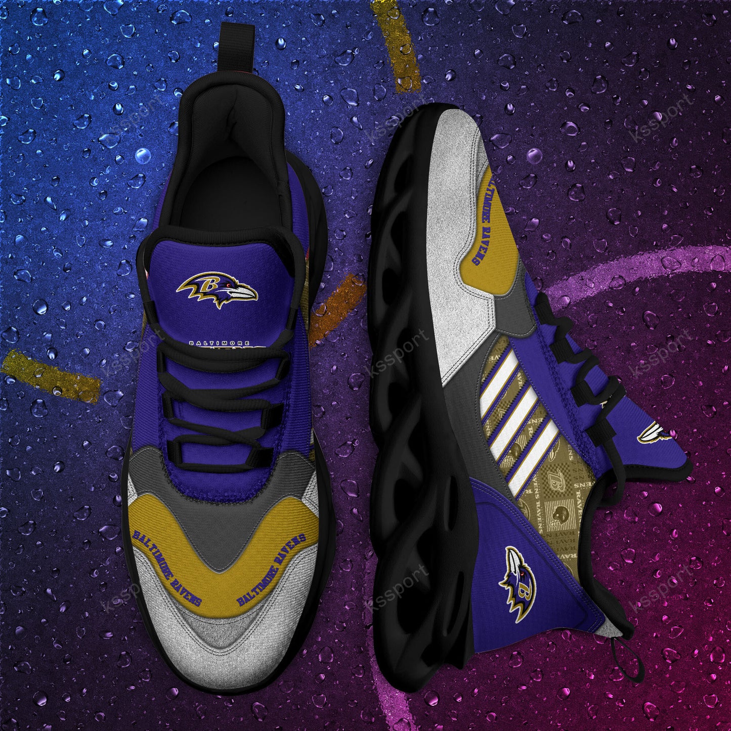 Ideafootwear Baltimore Ravens NFL Max Soul Shoes Sneakers For Men And Women