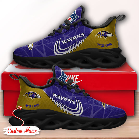 Ideafootwear Baltimore Ravens NFL Max Soul Shoes Sneakers For Men And Women