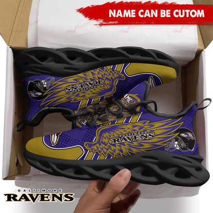 Ideafootwear Baltimore Ravens NFL Max Soul Shoes Sneakers For Men And Women