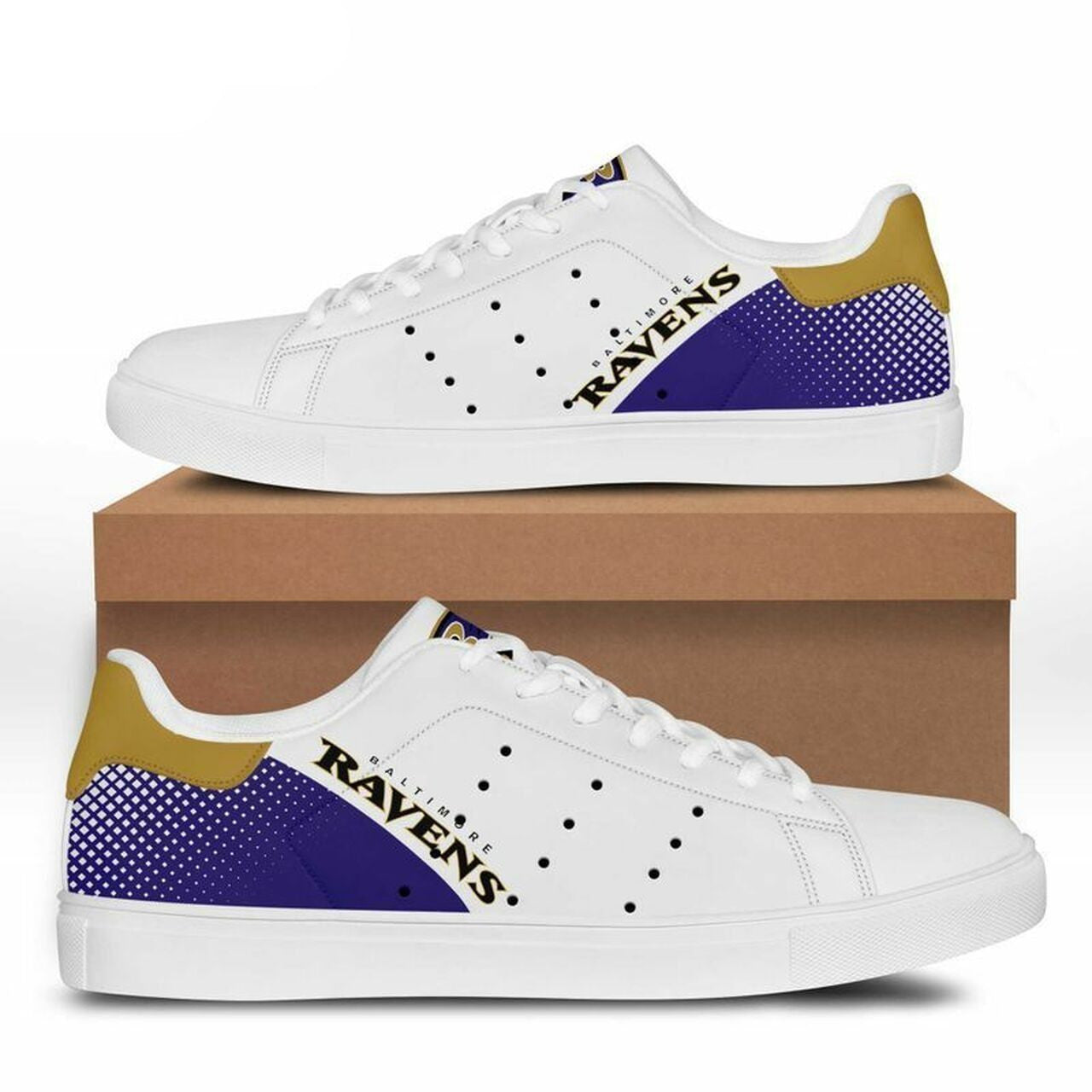 Ideafootwear Baltimore Ravens Skate Stan Shoes Sneakes For Men And Women