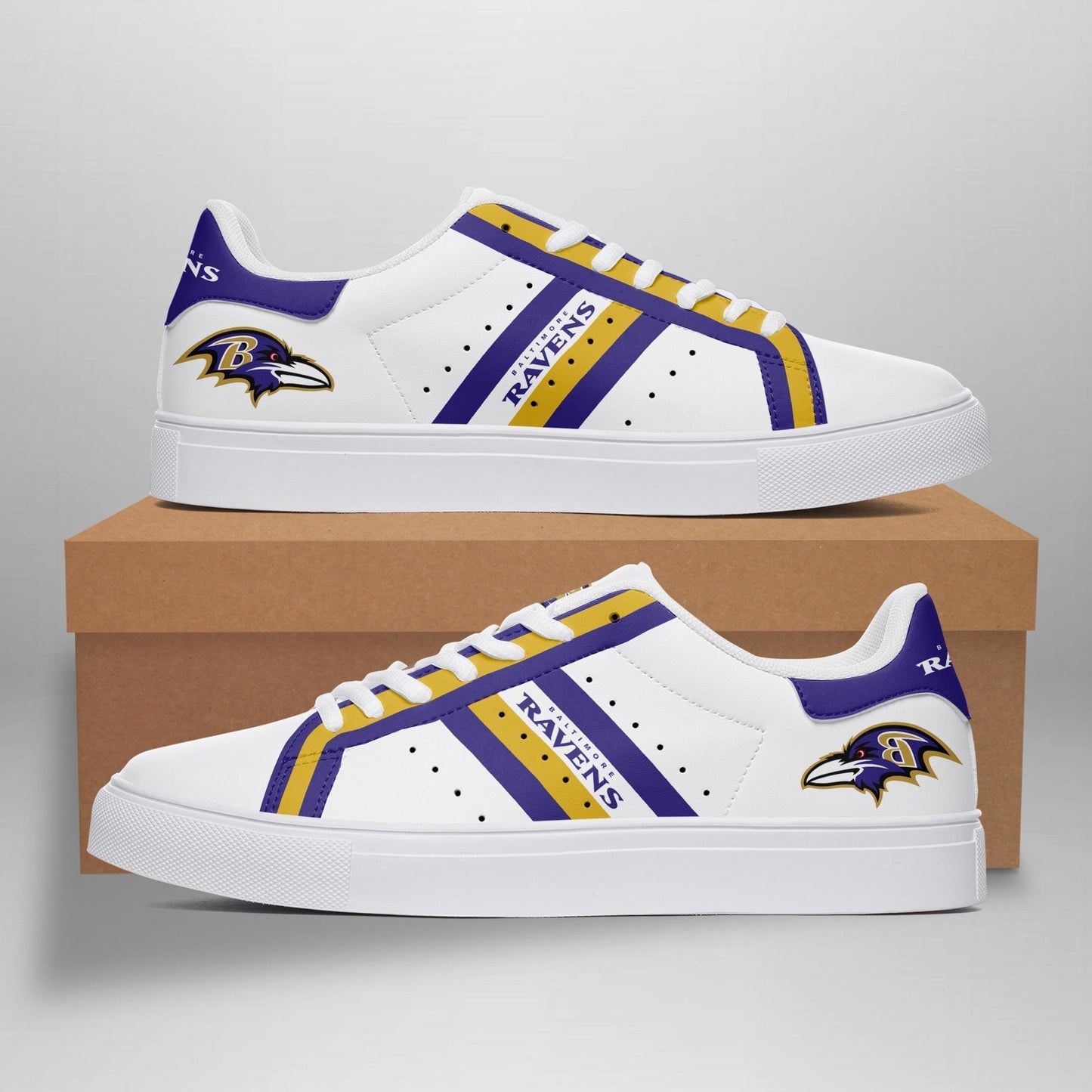 Ideafootwear Baltimore Ravens Skate Stan Shoes Sneakes For Men And Women