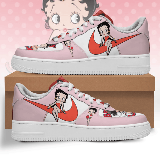 Ideafootwear Betty Boop Air Low-Top Sneakers Shoes For Men And Women