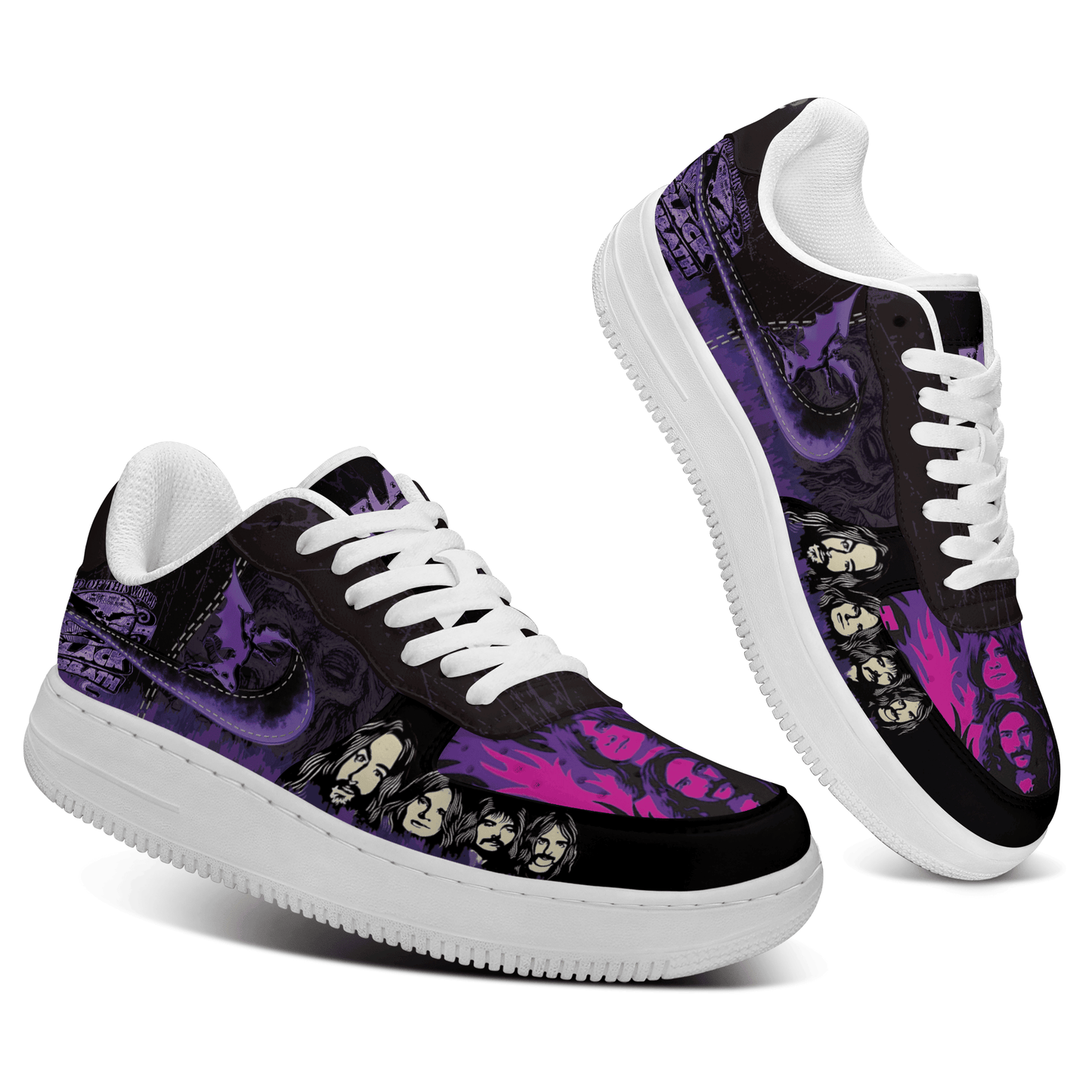 Ideafootwear Black Sabbath Air Low-Top Sneakers Shoes For Men And Women
