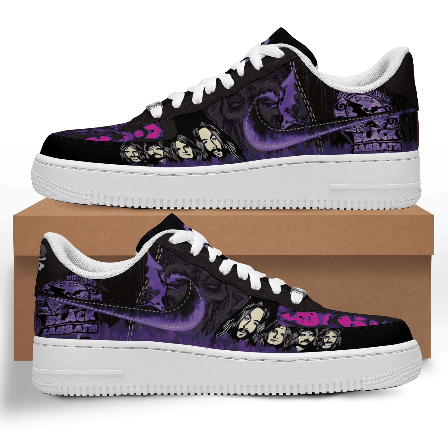 Ideafootwear Black Sabbath Air Low-Top Sneakers Shoes For Men And Women