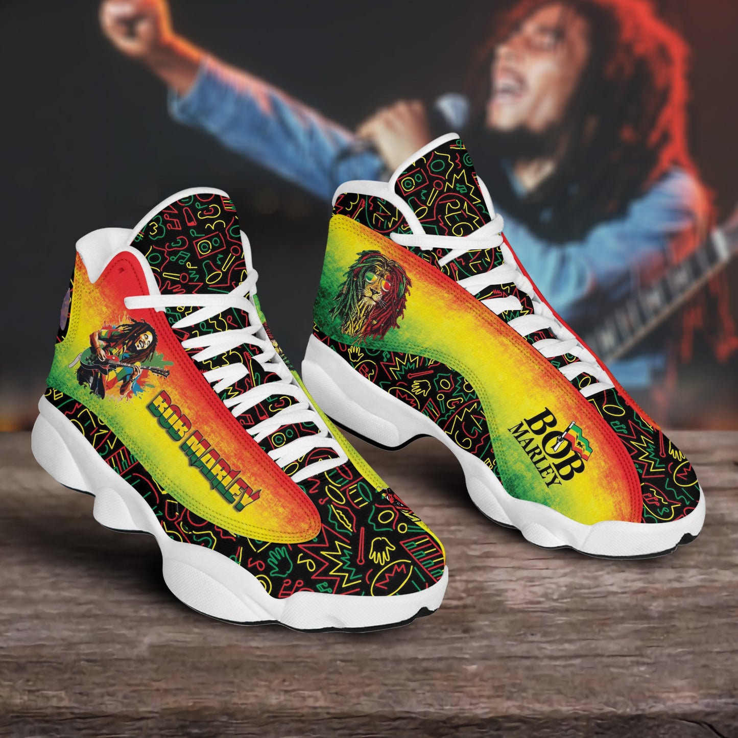 Ideafootwear Bob Marley AJ13 Sneakers Shoes For Men And Women