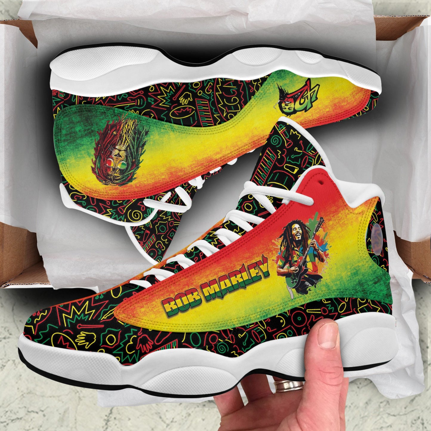 Ideafootwear Bob Marley AJ13 Sneakers Shoes For Men And Women