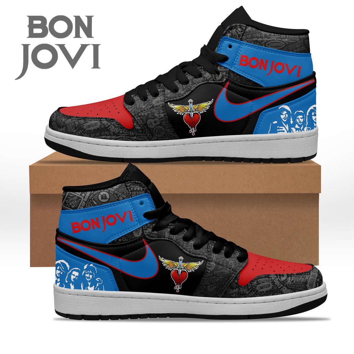 Ideafootwear Bon Jovi AJ1 High Sneakers Shoes For Men And Women