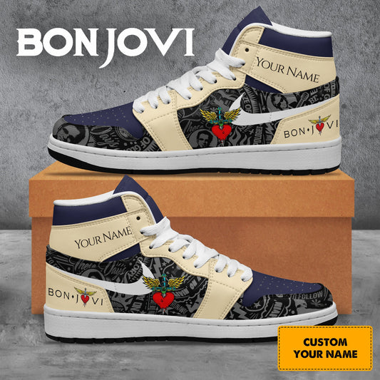 Ideafootwear Bon Jovi AJ1 High Sneakers Shoes For Men And Women