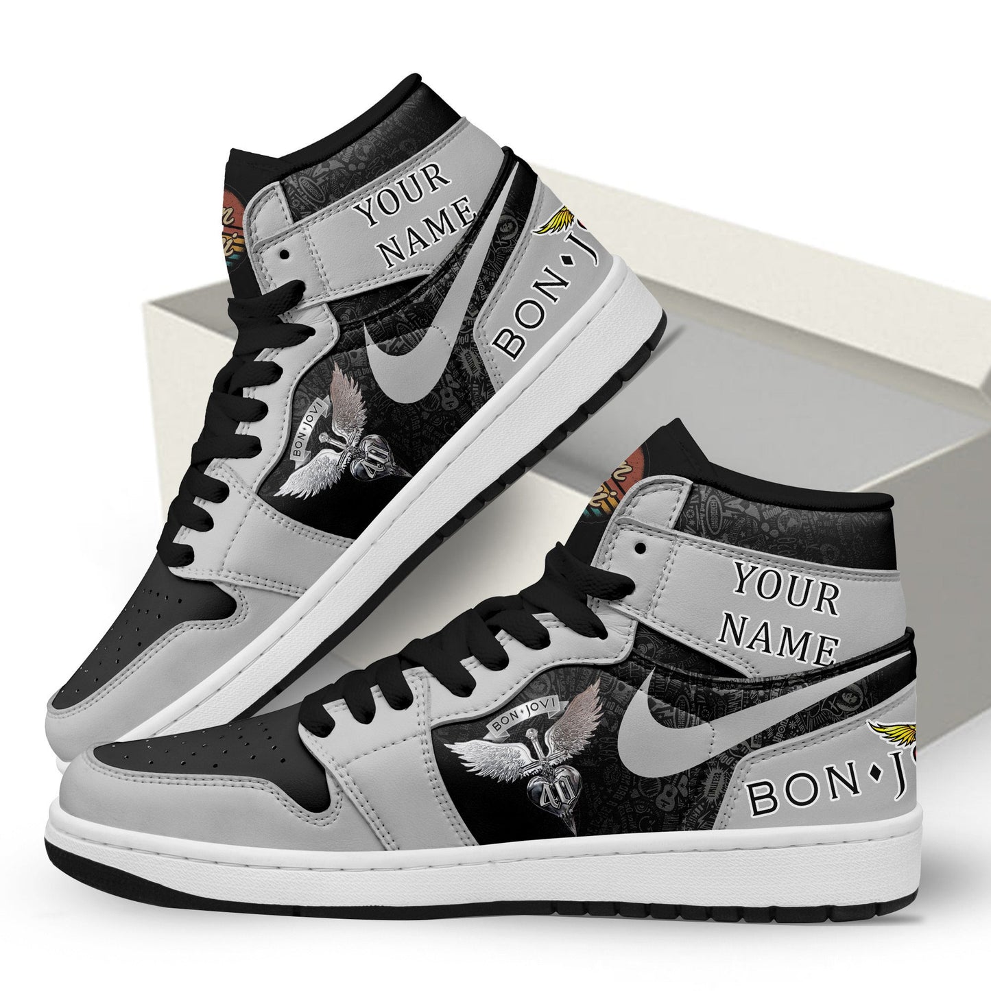 Ideafootwear Bon Jovi AJ1 High Sneakers Shoes For Men And Women