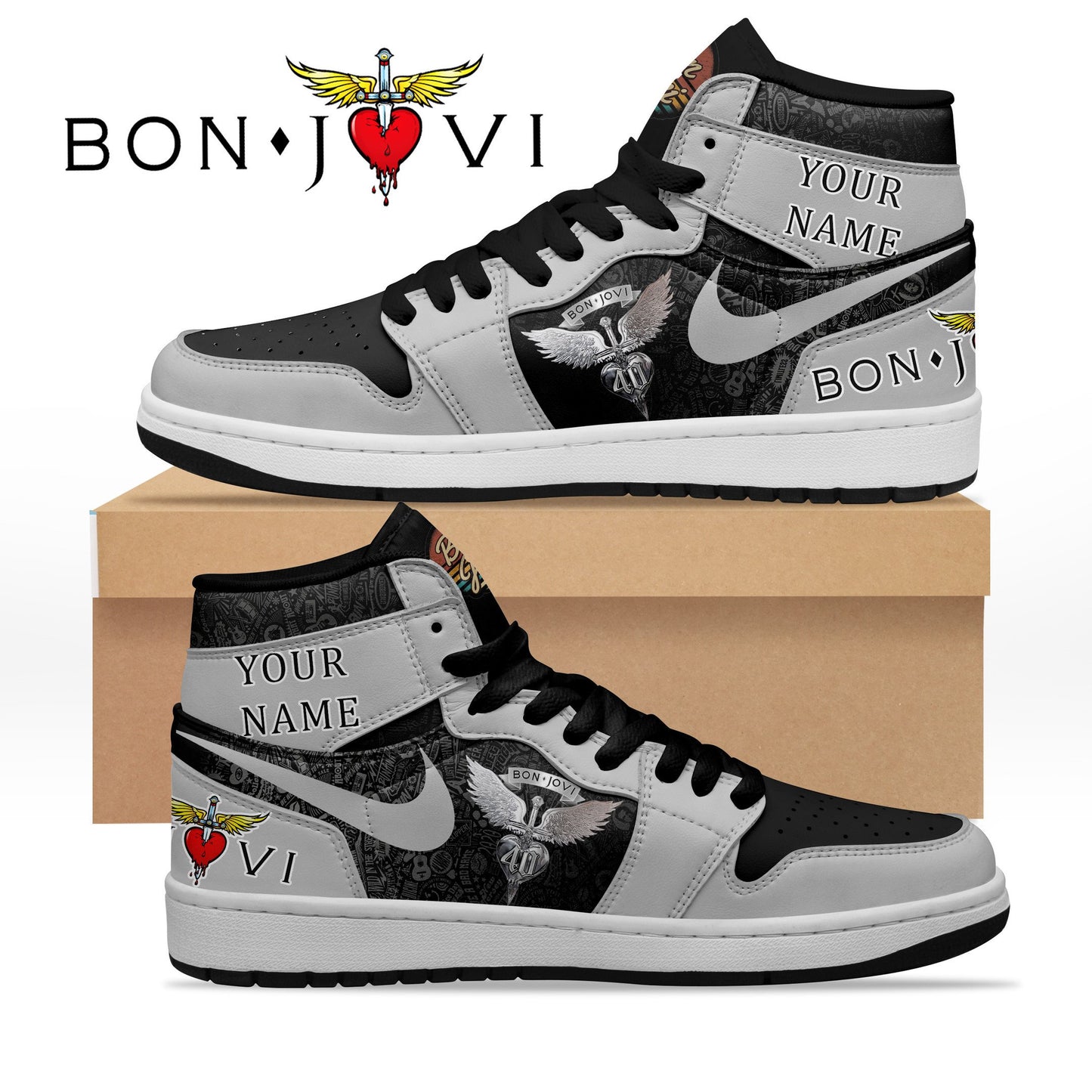 Ideafootwear Bon Jovi AJ1 High Sneakers Shoes For Men And Women