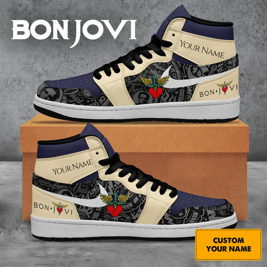 Ideafootwear Bon Jovi AJ1 High Sneakers Shoes For Men And Women