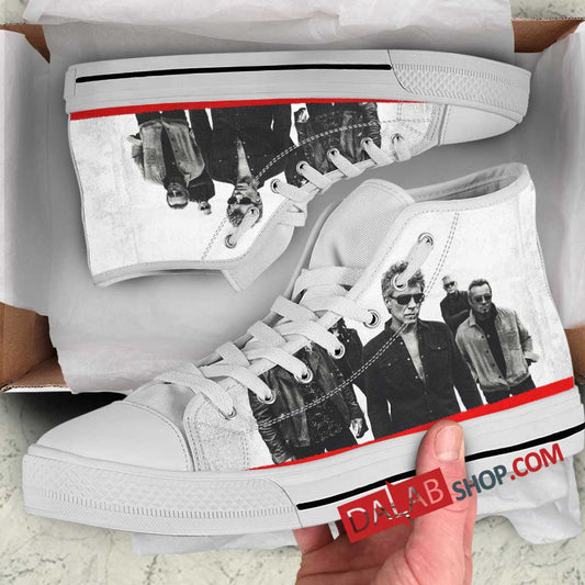 Ideafootwear Bon Jovi High Top Canvas Sneakers Shoes For Men And Women