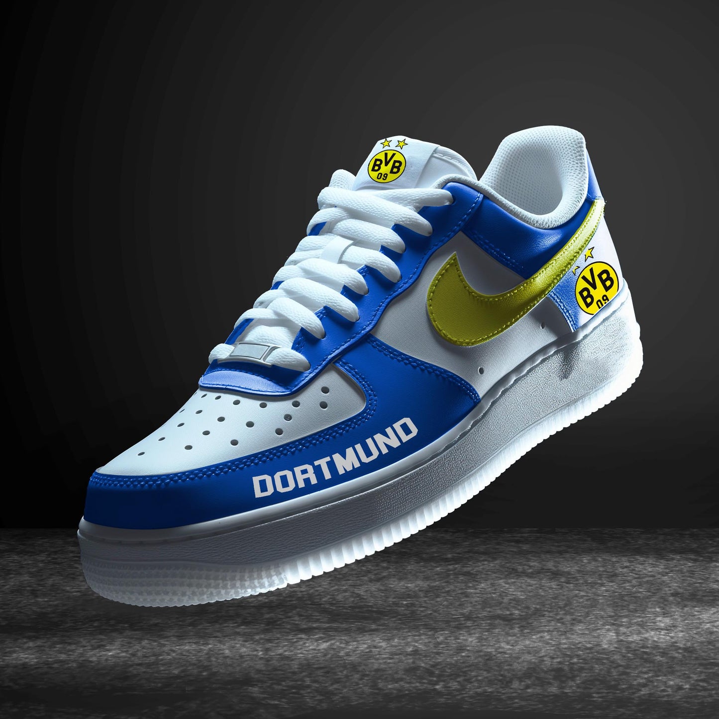 Ideafootwear Borussia Dortmund Bundesliga Air Low-Top Sneakers Shoes For Men And Women