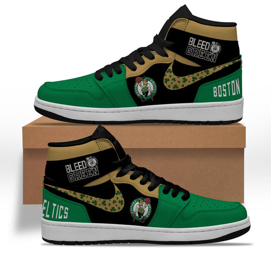 Ideafootwear Boston Celtics AJ1 High Sneakers Shoes For Men And Women