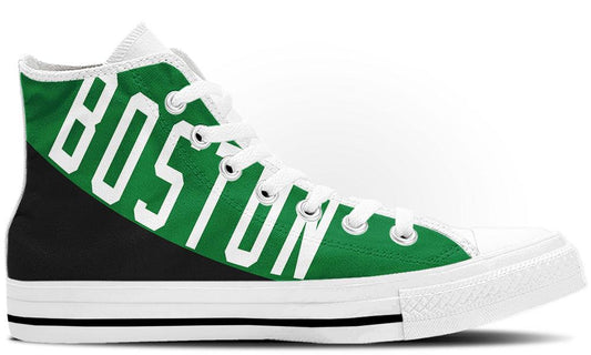 Ideafootwear Boston Celtics High Top Canvas Sneakers Shoes For Men And Women