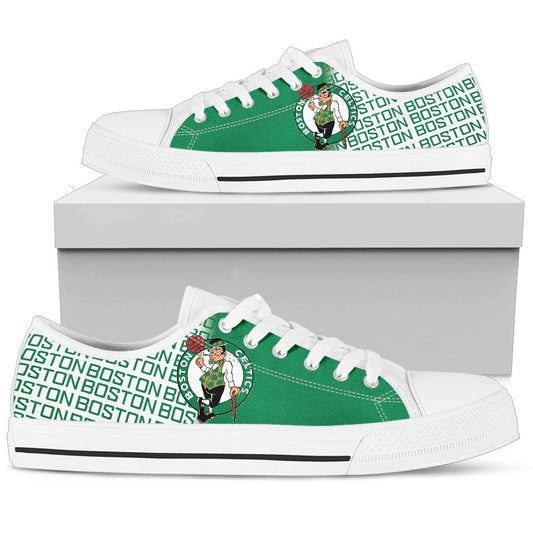 Ideafootwear Boston Celtics Low Top Canvas Sneakers Shoes For Men And Women