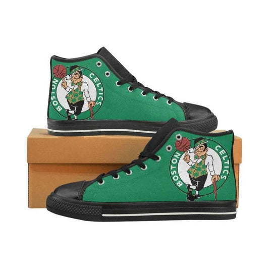 Ideafootwear Boston Celtics High Top Canvas Sneakers Shoes For Men And Women