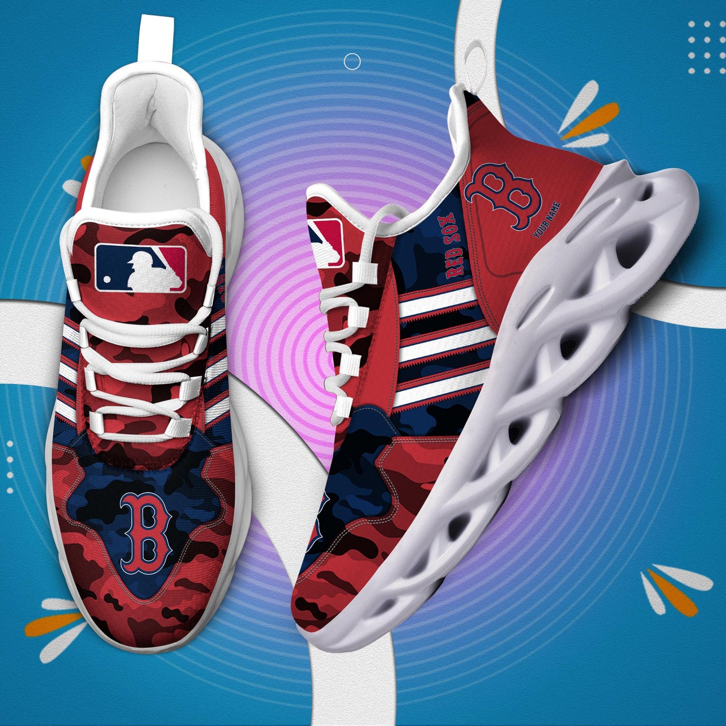 Ideafootwear Boston Red Sox Max Soul Shoes Sneakers For Men And Women