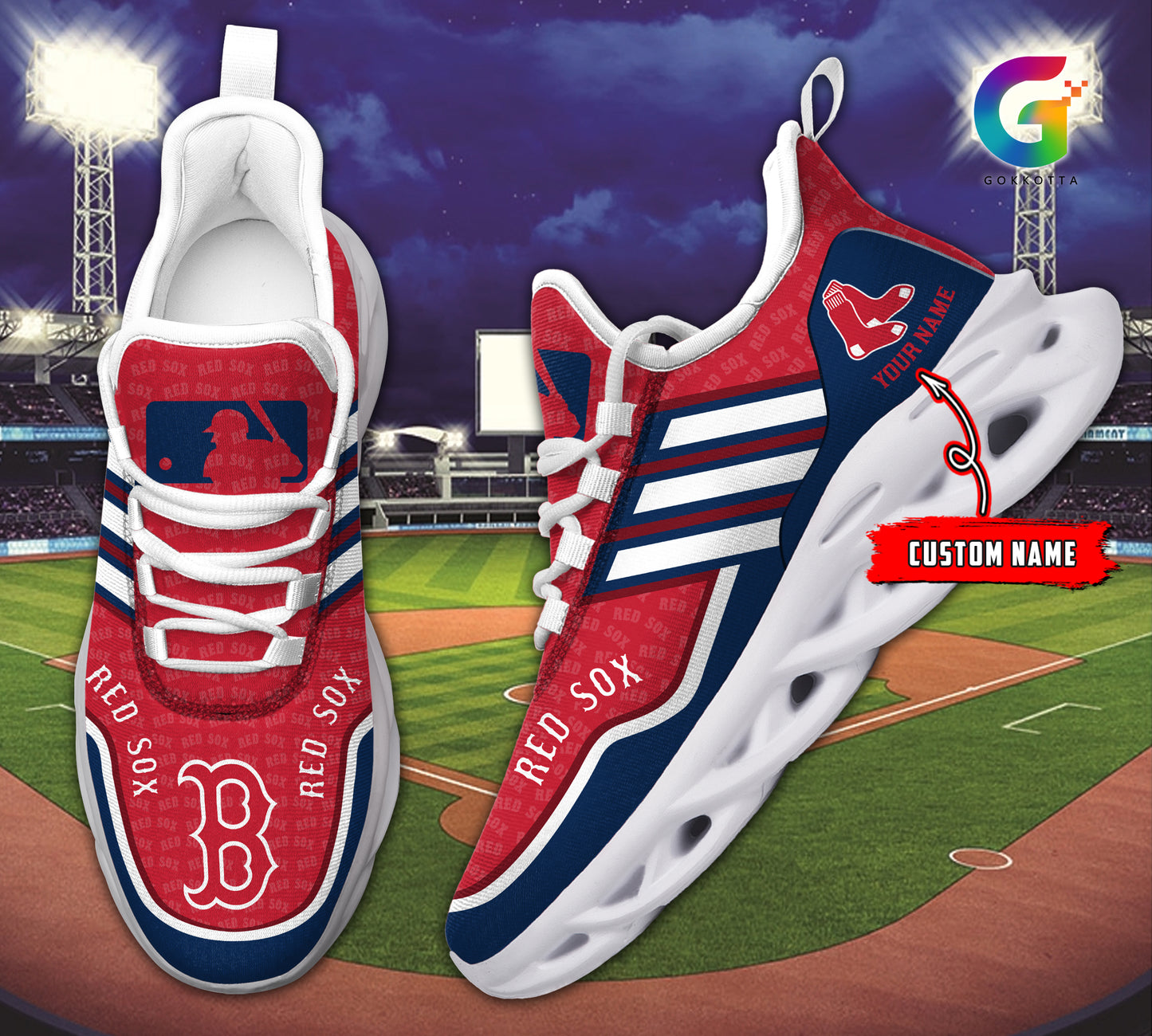 Ideafootwear Boston Red Sox MLB Max Soul Shoes Sneakers For Men And Women