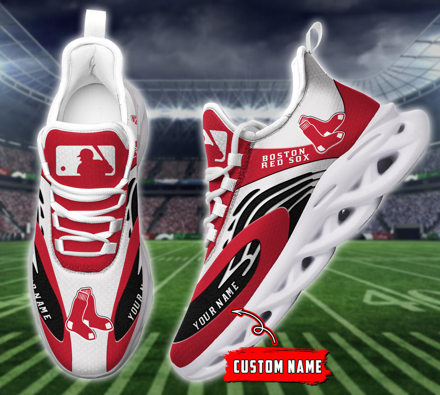 Ideafootwear Boston Red Sox MLB Max Soul Shoes Sneakers For Men And Women