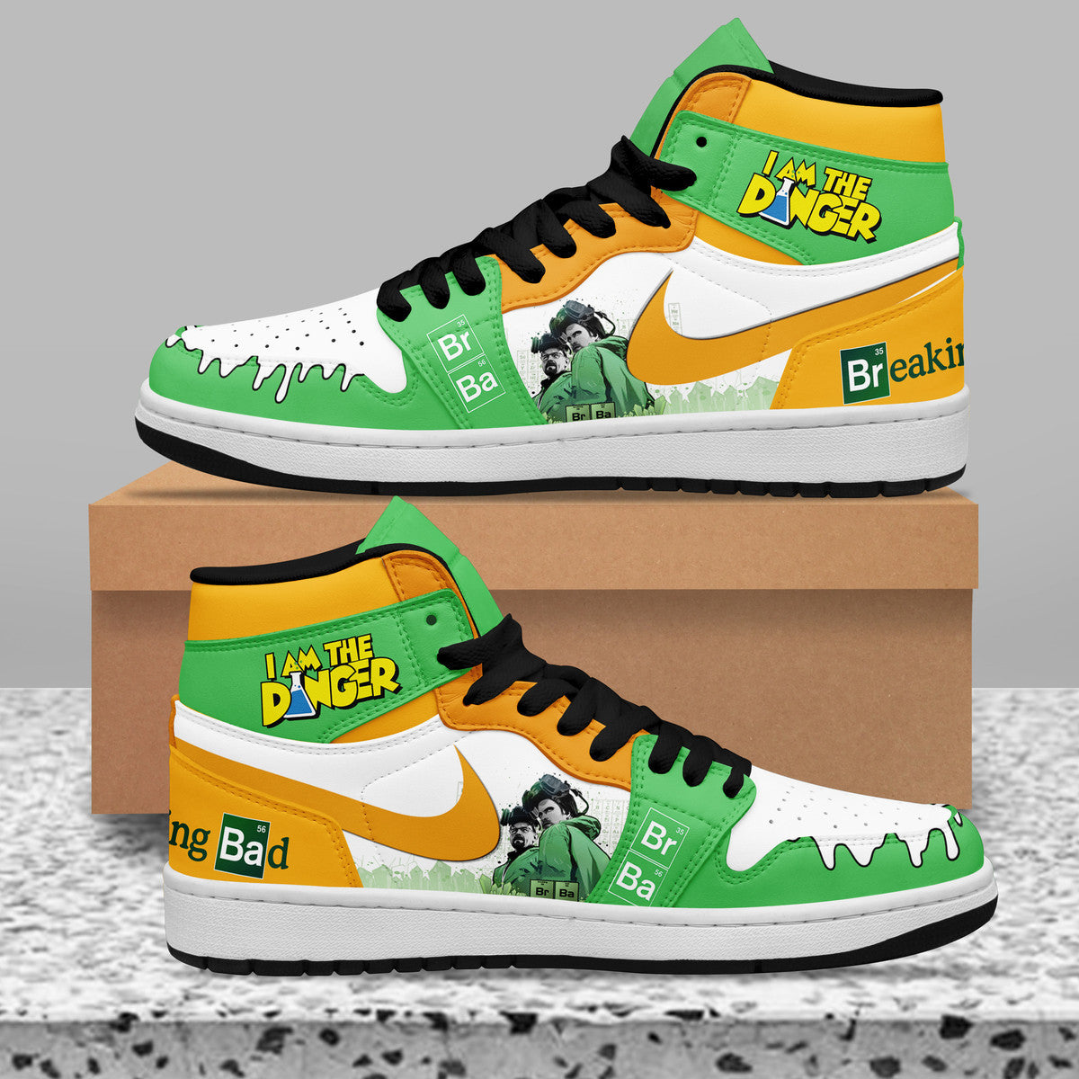 Ideafootwear Breaking Bad AJ1 High Sneakers Shoes For Men And Women