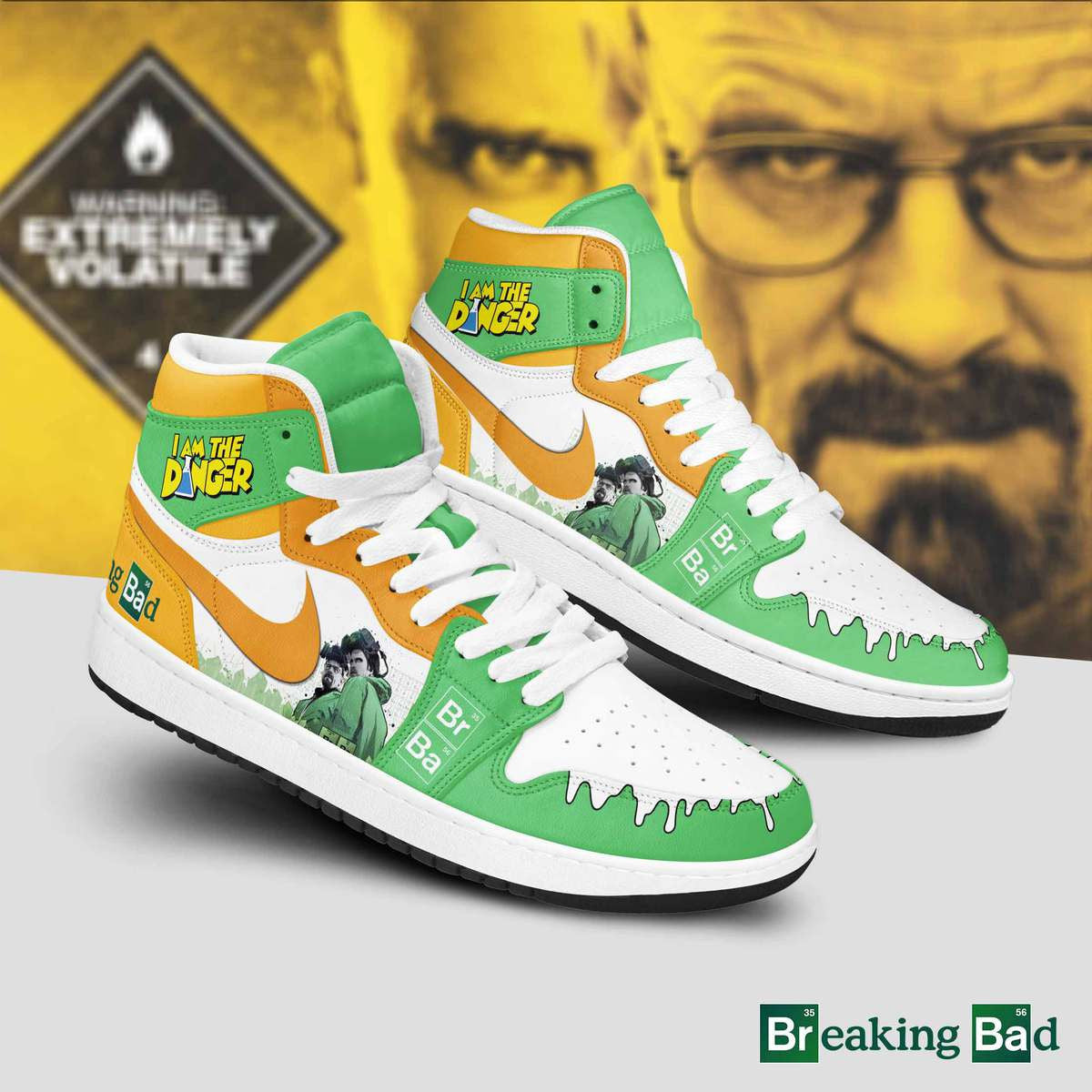 Ideafootwear Breaking Bad AJ1 High Sneakers Shoes For Men And Women