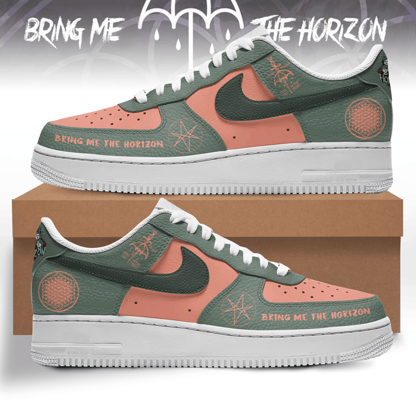 Ideafootwear Bring Me the Horizon Air Low-Top Sneakers Shoes For Men And Women