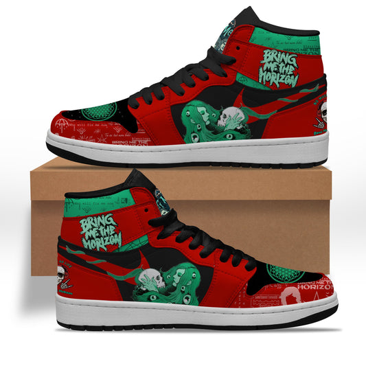 Ideafootwear Bring Me the Horizon AJ1 High Sneakers Shoes For Men And Women