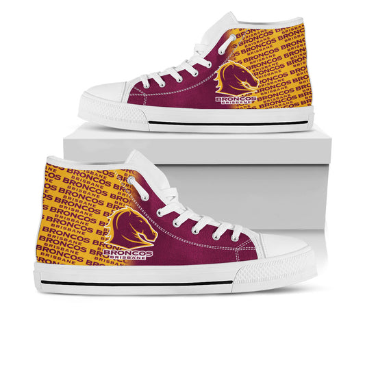 Ideafootwear Brisbane Broncos High Top Canvas Sneakers Shoes For Men And Women