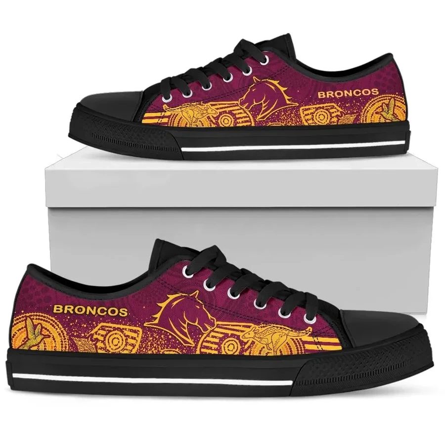 Ideafootwear Brisbane Broncos Low Top Canvas Sneakers Shoes For Men And Women