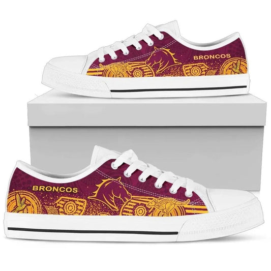 Ideafootwear Brisbane Broncos Low Top Canvas Sneakers Shoes For Men And Women