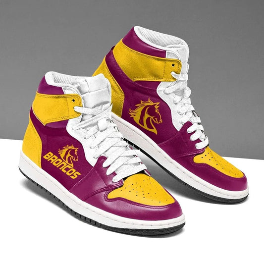 Ideafootwear Brisbane Broncos NRL AJ1 High Sneakers Shoes For Men And Women