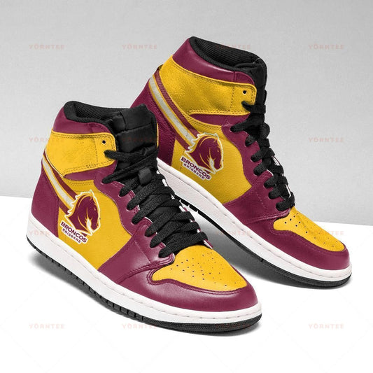 Ideafootwear Brisbane Broncos NRL AJ1 High Sneakers Shoes For Men And Women