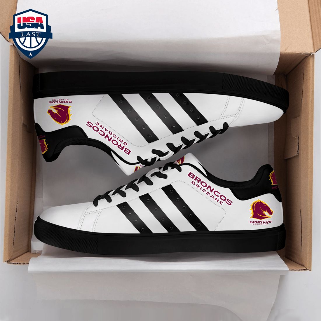 Ideafootwear Brisbane Broncos Skate Stan Shoes Sneakes For Men And Women