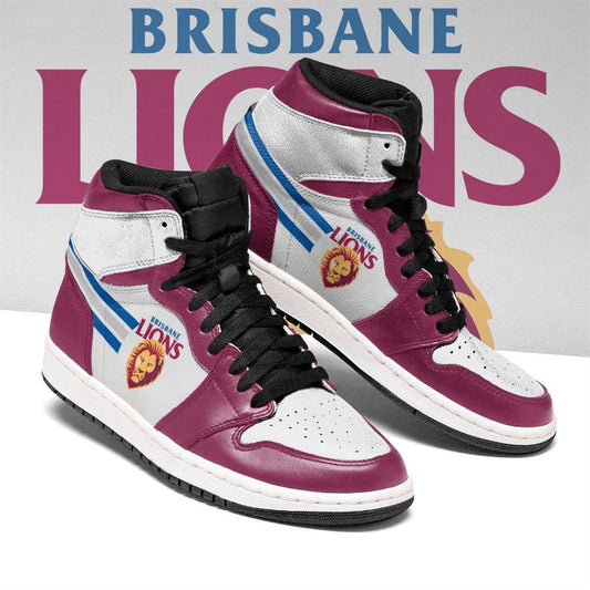 Ideafootwear Brisbane Lions AFL AJ1 High Sneakers Shoes For Men And Women