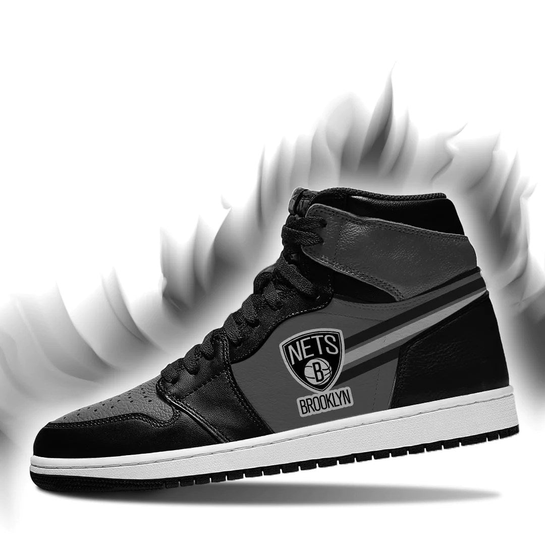 Ideafootwear Brooklyn Nets NBA AJ1 High Sneakers Shoes For Men And Women