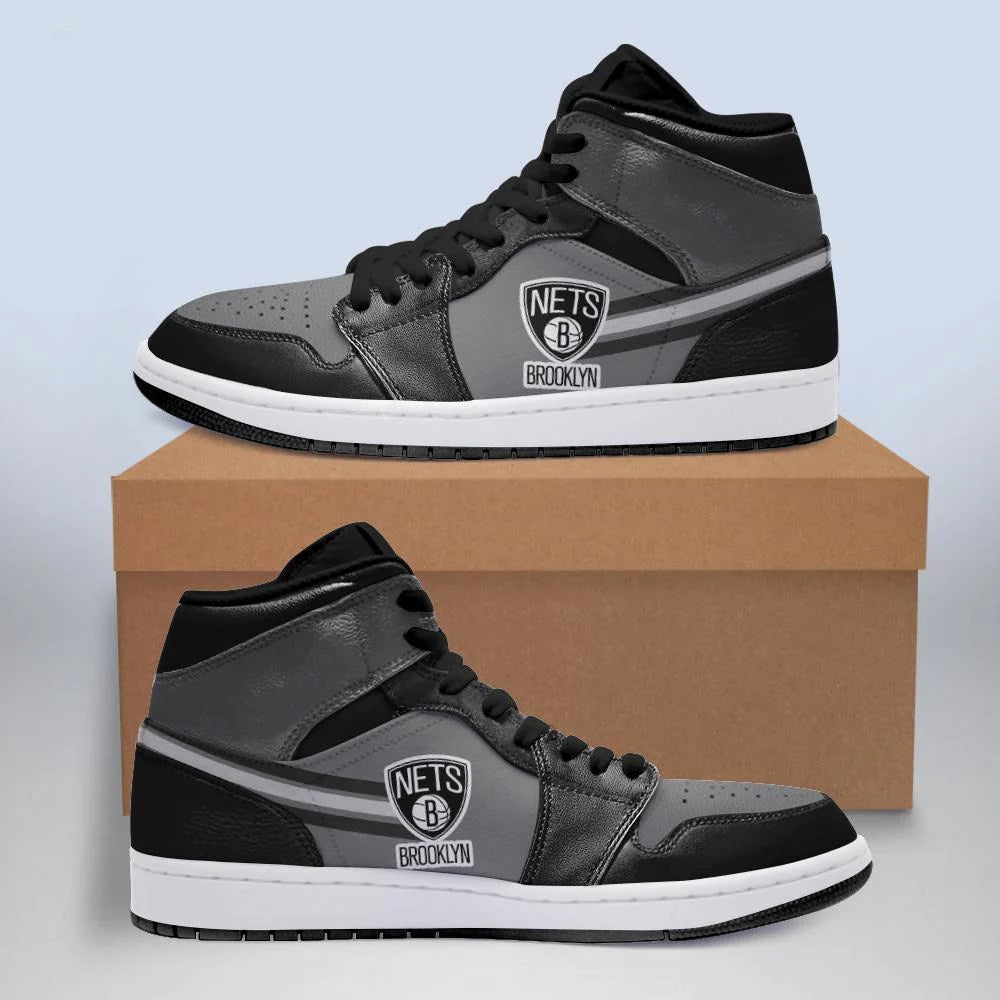 Ideafootwear Brooklyn Nets NBA AJ1 High Sneakers Shoes For Men And Women